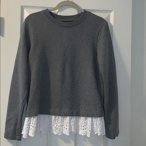 Banana Republic lace ruffle detail sweatshirt